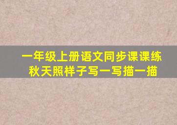 一年级上册语文同步课课练 秋天照样子写一写描一描